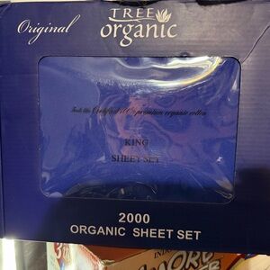 Tree Organic Blue King Sheet Set